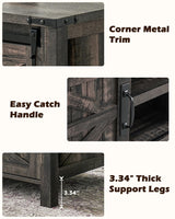 OKD 48" Farmhouse Lift Top Coffee Table with Sliding Barn Door,Rustic Center Table with Hidden Storage Compartment,Lifting Tabletop and Adjustable Shelf for Living Room,Office,Dark Rustic Oak OKD