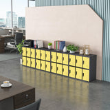 MECOLOR Metal Storage Lockers Employee lockers Small lockers and Business lockers for Home, Office, Garage,Gym,School... (W6D-YE) MECOLOR