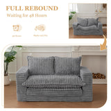 Loveseat Sleeper Sofa, Convertible Sofa Bed Couch Futon Couches for Living Room, 3-in-1 Pull Out Floor Couch with Washable Cushion and Pillows, Dark Grey YOSHOOT