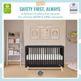 Dream On Me Hygge 5-in-1 Convertible Crib in Matte Black Vintage, JPMA & Greenguard Gold Certified, Made of Sustainable Pinewood, Easy to Clean, Safe Wooden Nursery Furniture Dream On Me