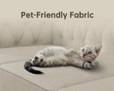 Morden Fort Classic Chesterfield Sofa Set 82'', Tufted Sofa Couch Set with Solid Wood Legs Thick Cushion, Pet-Friendly 3-Seater Sofas Couches for Living Room Bedroom Apartment - Linen Beige Morden Fort