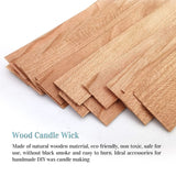 50 Set Wood Candle Wicks 3 Widths, DIY Candle Making Supplies Wooden Wicks with Iron Stands for Handmade Candles Including 20Set 5.1x0.51in, 20Set 5.9x0.59in, 10Set 5.9x0.75in Natural Wood Wick SWIGRANCE