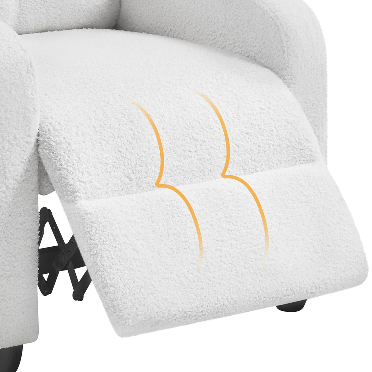 Topeakmart Boucle Recliner Sofa Push Back Recliner Chair Adjustable Modern Single Reclining Chair Upholstered Sofa with Pocket Spring Living Room Bedroom Home Theater White Topeakmart