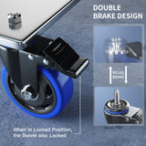 4 Inch Stem Caster Wheels Heavy Duty with Dual Locking 2200Lbs, Threaded Stem Casters 3/8" -16 x 1, Swivel Industrial Casters Set of 4, Wheels for Cart and Furniture WOZESEIK