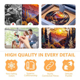 Wooden Puzzles for Adults - Flat Puzzle with 3D Visual Effect Sunset Forest Puzzle, Unique Shape Wooden Jigsaw Puzzles, Wood Puzzles Adult, Fall Puzzle Good Gift Idea (S-8.5 * 8.5in - 100 Pieces) Pijesaksa