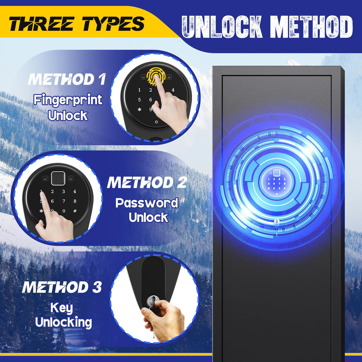 8-12 Gun Safe for Rifles and Pistols,Biometric Fingerprint Lock,No Assembly Required,Fireproof Gun Safe for Home with Removable Gun Shelf,Alarm System,Silent Mode (57"H × 12"D × 14"W) ZZXCBB