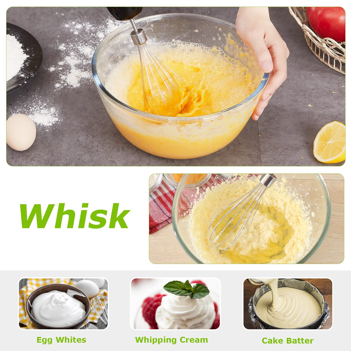 Bonsenkitchen Immersion Blender, 20 Variable Speeds & Turbo, 4-In-1 Stainless Steel Handheld Blender Stick Mixer with Egg Whisk, Beaker & Chopper Bowl Bonsenkitchen