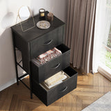 AODK Dresser for Bedroom Nightstand Small Dresser Chest of Drawers End Table for Living Room, Closet Dresser with 3 Storage Drawers Organizer Clothes, Black AODK