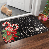 PodaFu Christmas Rug, Front Door Mat - 17x29 Inch (Black) Exquisite Rugs for Indoor/Outdoor Use podafu