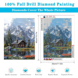 Fairyland JinWenn Diamond Art Kits for Adults Beginner, Mountain DIY Diamond Painting Kits 5D Diamond Dots Gem Art Crafts with Tools,Round Full Drill Crafts for Home Wall Decor&Gift-12x16inch Fairyland JinWenn