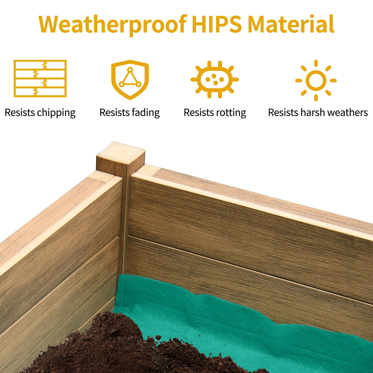 DWVO 47x18x31in Raised Garden Bed, Weather Resistant Poly Wood Planter Box Stand, Planter Box with Legs & Lockable Wheels, Elevated Garden Bed for Backyard Patio Balcony - Brown DWVO