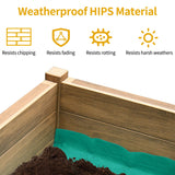 DWVO 47x18x31in Raised Garden Bed, Weather Resistant Poly Wood Planter Box Stand, Planter Box with Legs & Lockable Wheels, Elevated Garden Bed for Backyard Patio Balcony - Brown DWVO