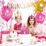 Hlimior 34 Pcs Foam Princess Party Crowns Kit, 12 DIY Princess Party Tiaras Crown Making Kits with 12 Fairy Wands 10 Diamond Stickers for Classroom Birthday Favors and Supplies (Gold, Pink, Blue) Hlimior