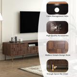 Merax Modern Wood TV Stand Consoles for Living Room, Mid-Century Solid Wood Entertainment Center with Storage Cabinets, Practical Media Console for TVs Up to 85'', Dark Brwon Merax