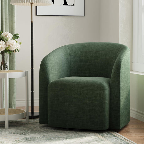 COLAMY Swivel Accent Chair,Swivel Barrel Chair,Upholstered Comfy 360 Degree Swivel Chair for Living Room/Bedroom/Waiting Room/Office(Green) COLAMY