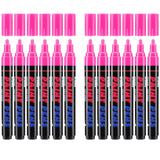 Craiiby Pink Paint Pens Paint Markers - 12 Pack Permanent Acrylic Quick Dry Waterproof Marker Pens for Rocks Wood Fabric Plastic Canvas Glass Mugs Metal Tire Stone Craiiby