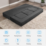 PUREMIND 10 Inch Folding Sofa Bed, Velvet Convertible Floor Sleeper Sofa with 3 Ottomans, Upholstered 2-in-1 Fold Out Couch Bed Queen Size Guest Bed Foldable Mattress for Living Room, Office PUREMIND