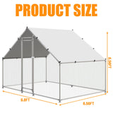 NUGRIART Large Metal Chicken Coop Walk-in Poultry Cage Hen Duck Run House with Waterproof & Anti-UV Cover Galvanized Rabbits Habitat Spire Shaped Cage for Outdoor Yard Farm Use NUGRIART