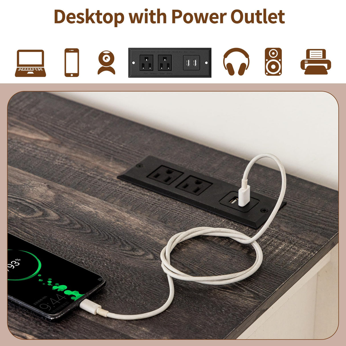 Homkdom Dresser for Bedroom with Charging Station & LED Light, White Dresser & Chests of Drawers with 6 Drawers, Farmhouse Tall Dressers for Bedroom Homkdom