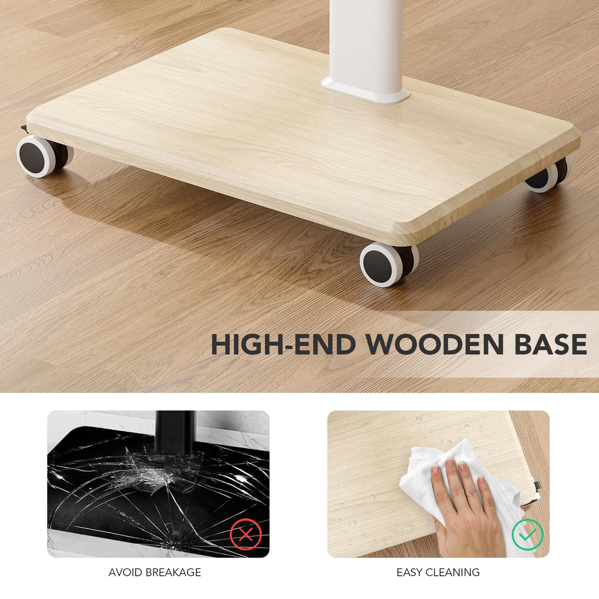 Mobile TV Stand for 27 to 65 Inch TVs, Portable Rolling TV Cart on Wheels, Tall Universal Floor Stands with Swivel Mount, Height Adjustable Sleeking Standing Mount Fit Corner, Bedroom, Outdoor AX WABER