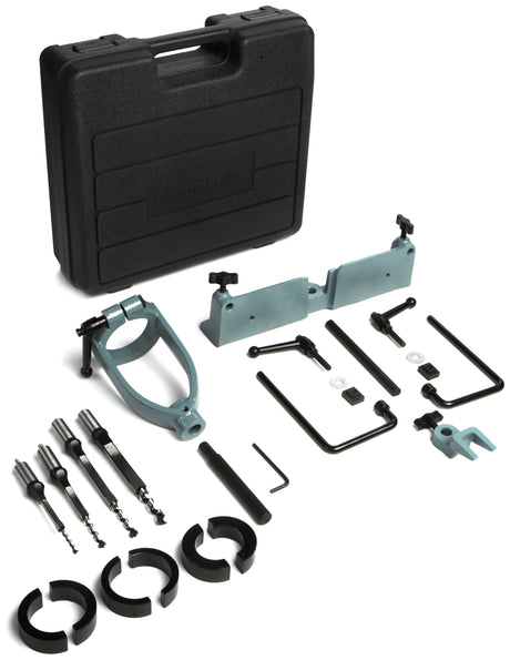 DELTA 17-924 Mortising Attachment with 1/4 Inch, 5/16 Inch, 3/8 Inch, and 1/2 Inch Chisel and Bit Sets Delta