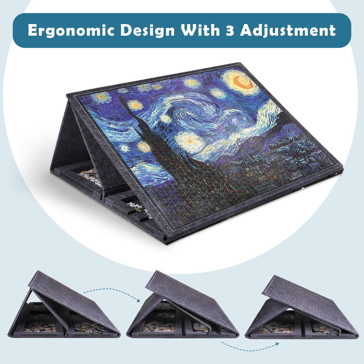 Pllieay 1000 Pieces Jigsaw Puzzle Board with 6 Drawers and Cover, 30"x22" Felt Jigsaw Puzzle Table for Adults, Portable Puzzle Organizer & Storage System, Puzzle Accessories Birthday Gift Pllieay