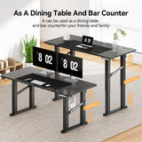 GTRACING 4 Legs Standing Desk with Dual Motor, 55 x 28 Inch Adjustable Height Desk with Power Outlets & LED Lights, Home Office Computer Workstation Sit Stand Up Desk with 3 Memory Preset GTRACING