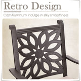 MFSTUDIO Cast Aluminum Bar Height Patio Dining Set of 7, Outdoor Table and Chairs Set with 1×54" Round Aluminum Patio Table and 6×Swivel Outdoor Bar Stool MFSTUDIO