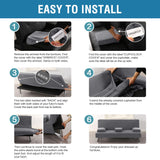 H.VERSAILTEX 4 Pieces Stretch Futon Covers Sofa Bed Slipcover with Removable Armrests and Cupholders Covers Furniture Protector High Spandex Small Checks Jacquard Fabric, Grey H.VERSAILTEX