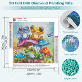 MEIYUDA Diamond Painting Kits for Adults, DIY Mushroom Diamond Art Kits for Beginners, 5D Animal Frog Diamond Art Painting Kit Gem Art Crystal for Home Wall Decor and Holiday Presents 12x12In MEIYUDA
