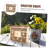 OFFSCH Creative House Mason House Garden Decoration Critter Cages Mason Bees House Hanging Hotels Hotel Garden Habitat House Hotel Beehive Decor Room Wooden House Solid Wood OFFSCH