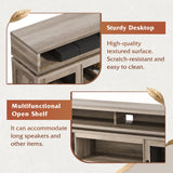 WLIVE TV Stand up to 65 Inch TV, 59" Entertainment Center with LED, Tall Farmhouse TV Media Console with Storage Cabinets for Living Room and Bedroom, Grey WLIVE