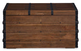 Signature Design by Ashley Kettleby Vintage Wood Storage Trunk or Coffee Table with Lift Top 19", Brown Signature Design by Ashley