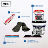 MPC-100 3-Gallon Floor-and-Countertop Epoxy-Resin Kit, Includes 20-Inch Squeegee Trowel, 18-Inch Roller, 18-Inch Roller Frame, and Spiked Shoes Master Protective Coatings