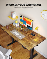 ErGear Electric Standing Desk, 48 x 24 inch Height Adjustable Sit Stand Up Desk, Computer Home Office Desk with 4 Memory Height Buttons, Two Pieces Desktop, Vintage Brown, EGESD110V ErGear