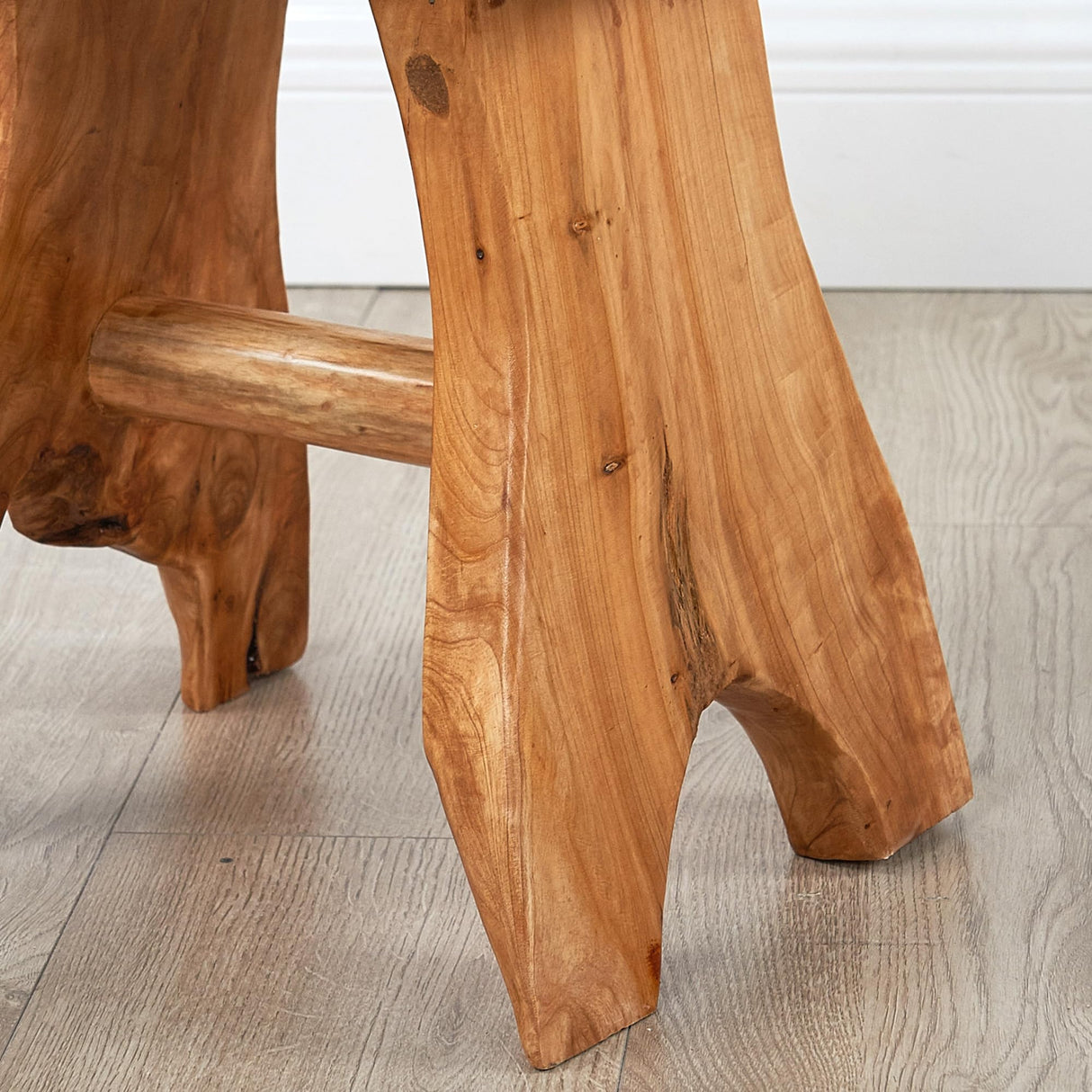 Greenage Cedar Roots Stool Naturally Shaped A-Leg, Medium, 15" x 12" x 13.8" H Wood Stump Side Table Stand Home Décor End Table Greenage