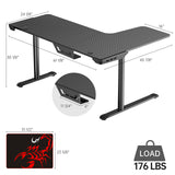 EUREKA ERGONOMIC L Shaped Gaming Desk, 60 Inch L60 Home Office Corner PC Computer Gamer Table Large Writing Workstation Gifts w Mouse Pad Cable Management, Space Saving, Easy to Assemble, Left, Black EUREKA ERGONOMIC