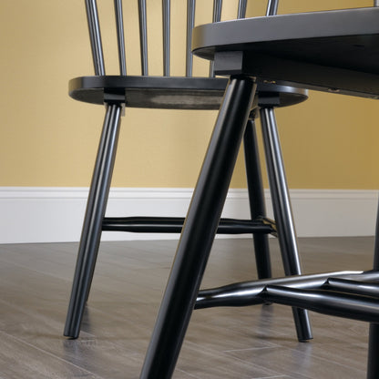 Sauder New Grange Spindle Back Chairs, Wood, Black finish - WoodArtSupply