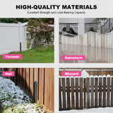 IRONBARBIE Thickened Fence Post Repair Stakes Kit, Steel Fence Post Anchor, Repair Leaning 4x4/6x6 Wooden Fence Post Support (Thicker 11-Gauge, 2 Pack/Black) ironbarbie