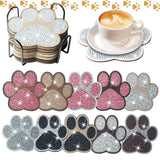 10 Pcs Dog Paw Shaped Diamond Painting Coasters Kits Cat Pet DIY with Holder for Beginners Adults and Kids Art Craft Supplies Gift… YLOLUL