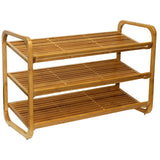 Oceanstar 3-Tier Bamboo Shoe Rack, Brown Oceanstar