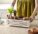 Venalys Wooden Toilet Tank Basket, Rustic Bathroom Decor Box, Farmhouse Toilet Paper Organizer Holder, Decorative Bathroom Storage Basket, Barn Door (Whitewash) Venalys