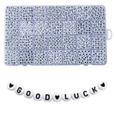 1400pcs Letter Beads, 4x7 mm Acrylic Alphabet Beads, Beads for Jewelry and Bracelet Making, in 28 Grid Box (White and Black) Weiyiziens