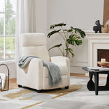 Topeakmart Fabric Recliner Sofa Push Back Recliner Chair Adjustable Modern Single Reclining Chair Upholstered Sofa with Pocket Spring Living Room Bedroom Home Theater Ivory Topeakmart