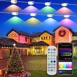 Smart Permanent Outdoor Lights for House, 49.6ft with 30 RGB+IC Smart Outdoor Lights, P67 Waterproof with DIY Scene for Halloween Christmas Decor, Remote Control, Work with Alexa, Google Assistant MFROO