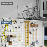 Neoaider Slatwall Panel 4 FT x 4 FT, Interlocking Slat Wall Paneling, Wall Mounted PVC Wallpanel, Suitable for Garage Storage and Organizer, Slatwall Board, Shelves - White Neoaider