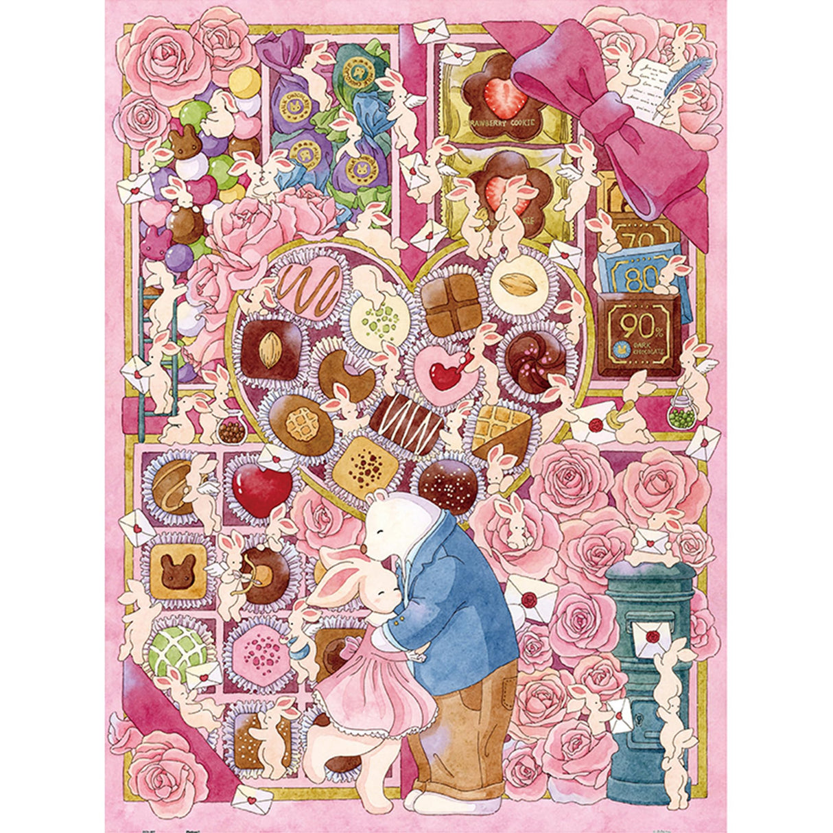 Pintoo Jigsaw Puzzles 1200 Piece for Adults - Tian Tian - Little Bunnys - My Sweety Beautiful Plastic Puzzle for Home Decor Zero Dust Easy Storage [H3517] Pintoo