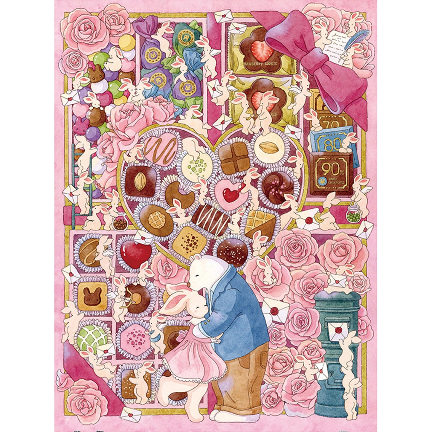 Pintoo Jigsaw Puzzles 1200 Piece for Adults - Tian Tian - Little Bunnys - My Sweety Beautiful Plastic Puzzle for Home Decor Zero Dust Easy Storage [H3517]