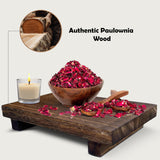 Lyfe Simple Wood Riser for Decor - Rustic Pedestal Stand - Handmade Small Wood Tray - Soap Tray for Kitchen Sink, Dish Soap Tray, Wood Tray for Bathroom, Wooden Stand for Display (Brown, 9 x 6 Inch) Lyfe Simple