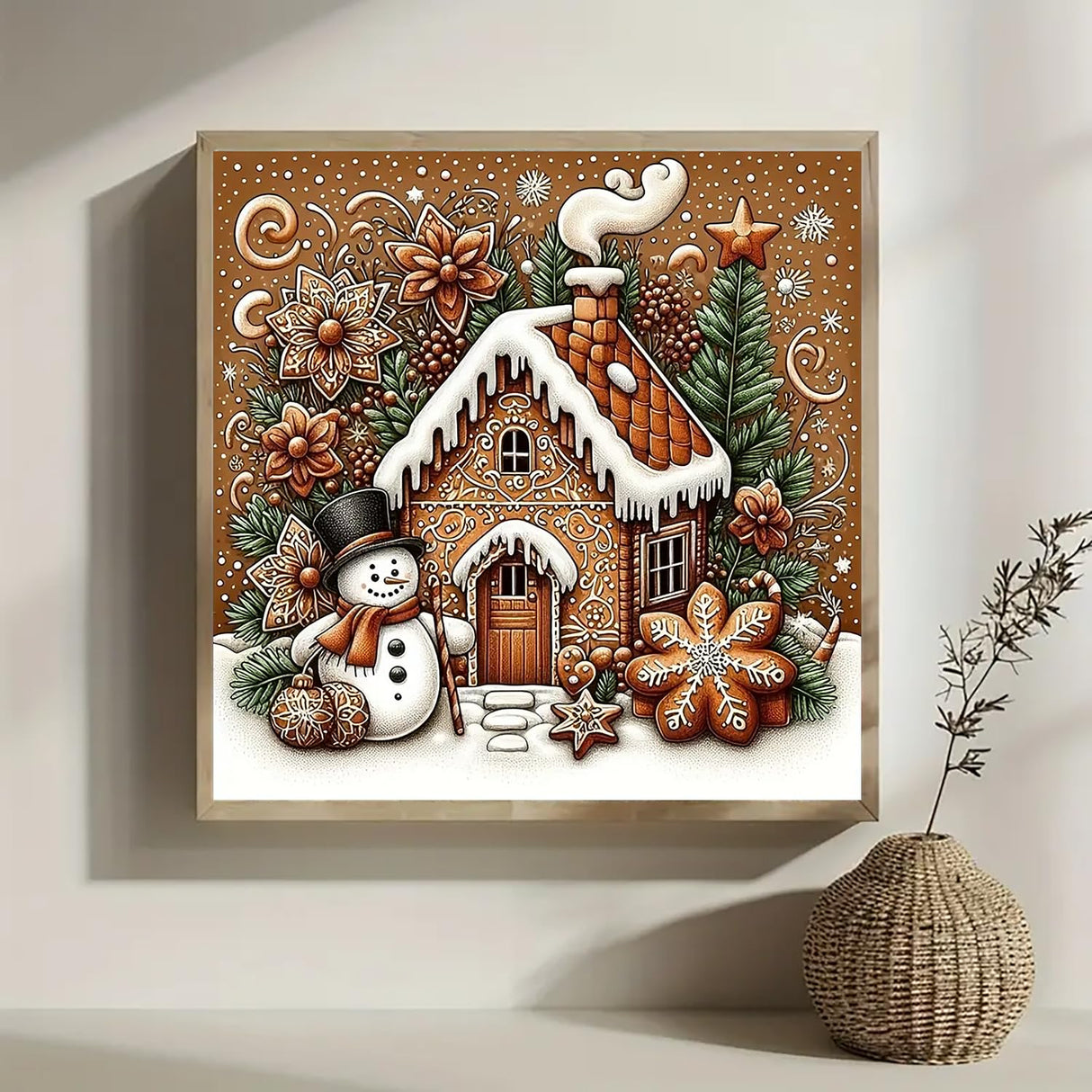 Christmas Snowman House Ball Diamond Art Painting Kits for Adults,Winter Diamond Painting Kits for Adults Beginners,5D DIY Full Drill Diamond Dot Gem Art Kits for Adult,Home Wall Decor 13.8x13.8 Inch AWLNKMC